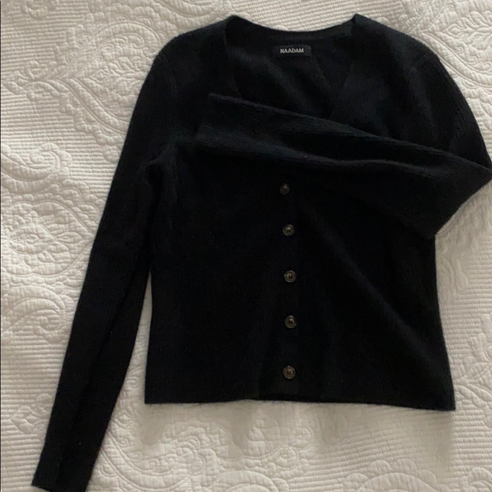 Naadam Cashmere Ribbed Cropped Cardigan